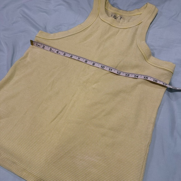 NWOT Loft Women's XL Sleeveless Striped Pullover Blouse/Tank Top Lime Green. - Picture 3 of 11